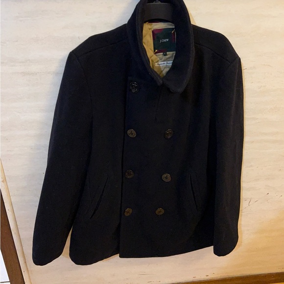 J. Crew Bayswater Men's Dark Navy Peacoat Quilted Liner 100% Wool - Picture 1 of 7
